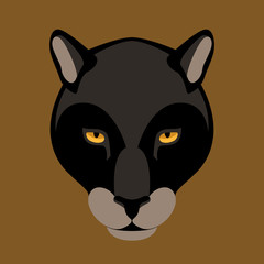 black Panther face vector illustration flat style front 