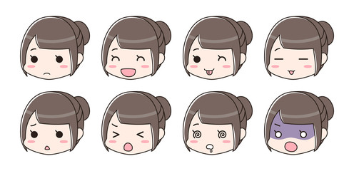 喜怒哀楽　表情セット　女性