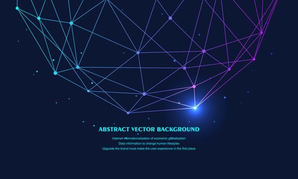 Low polygon mesh sphere, high tech vector background illustration