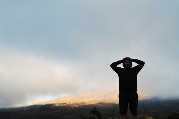 Silhouette of a Man in the mountains