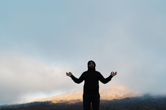 Silhouette of a Man in the mountains