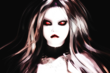 Digital 3D Illustration of a Gothic Female