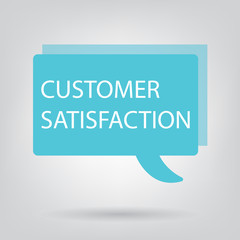 customer satisfaction written on speech bubble- vector illustration
