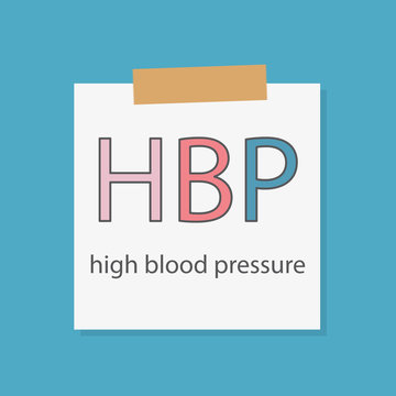 HBP High Blood Pressure written in a notebook paper- vector illustration