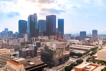 Zelfklevend Fotobehang Aerial Los Angeles downtown © vichie81
