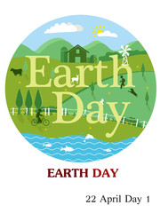 Fototapeta premium Vector Illustration of Earth Day 