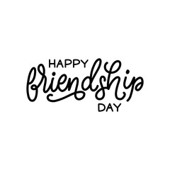 Happy Friendship Day, hand lettering. Vector calligraphic design for greeting card,festive poster etc.