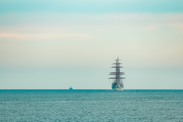 Three mast sailing ship