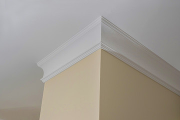 Ceiling moldings in the interior intricate corner