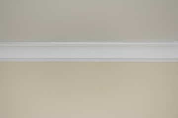Detail of a flat ceiling skirting
