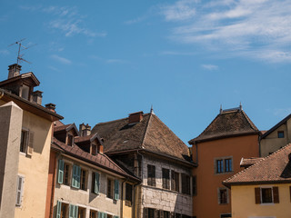 Fototapeta na wymiar view over the roofs of the houses of Annecy, France