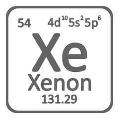 Periodic table element xenon icon.