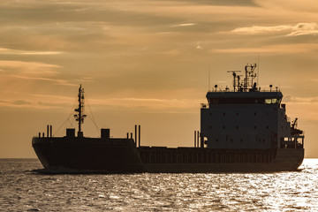 Fototapeta premium Black cargo ship