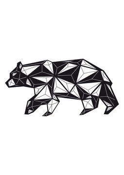 geometric black and white bear