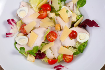 Salad with ham