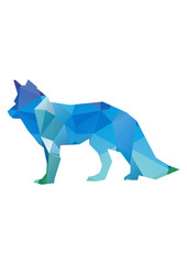 geometric colored wolf