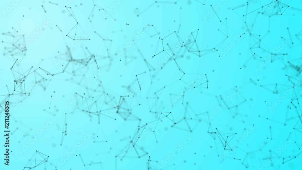 Poster abstract moving background of chaotically moving lines and points, alpha channel