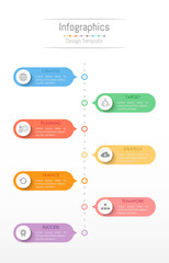 Infographic design elements for your business data with 7 options, parts, steps, timelines or processes. Vector Illustration.