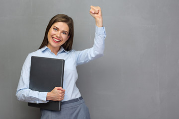 Successful business woman with laptop