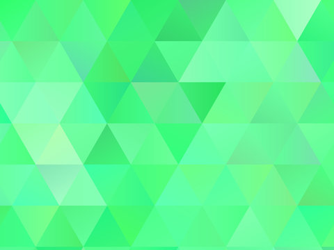 Abstract geometric background with green triangles. Polygon pattern, Vector illustration 