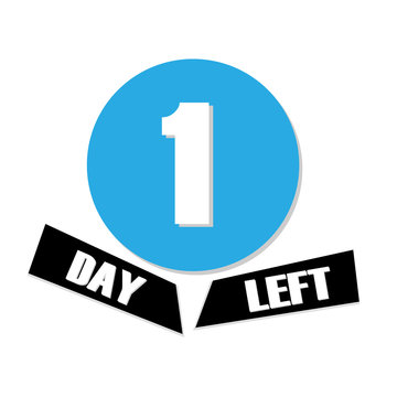 1 day to go. Vector stock illustration.