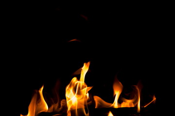 Abstract fire on black background