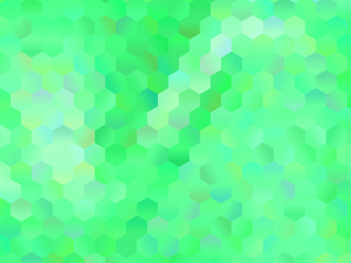 Abstract geometric background with hexagons. Green. Color gradient pattern, Vector illustration 