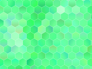 Abstract geometric background with hexagons. Green. Color gradient pattern, Vector illustration 