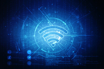 Fototapeta premium 2d illustration WiFi symbol sign 