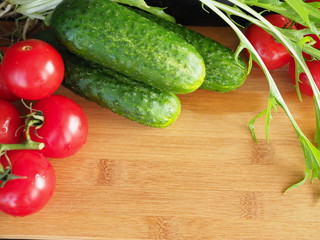 vegetables on a dark background, close-up