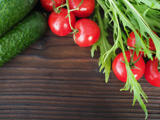 vegetables on a dark background, close-up