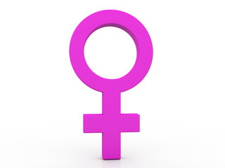 Gender symbols of woman,3D rendering