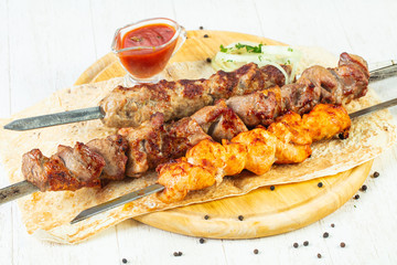 Grilled meat kebab mix