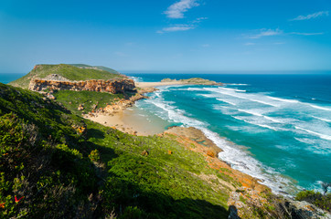 Robberg Nature Reserve, landscape wonderful beach and indian ocean waves, Garden route, between Knysna and Plettenberg bay. South Africa