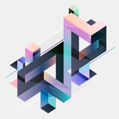Fototapeta premium Streszczenie wielokolorowa kompozycja geometryczna