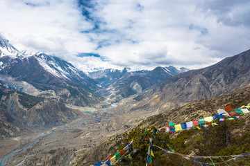 Mountain landscape with Bagmati river, Nepal.