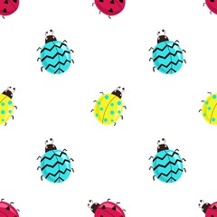 Ladybugs colored pattern seamless jpeg