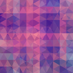Abstract mosaic background. Triangle geometric background. Design elements. Vector illustration. Pink, purple colors.
