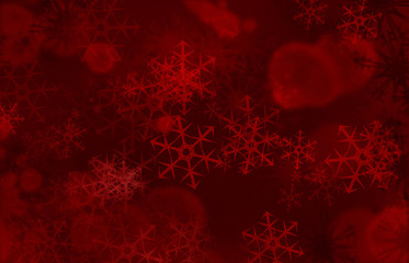 Illustration of a red Christmas snowflake pattern, textured abstract background.