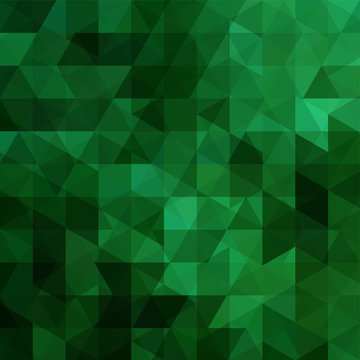 Background of green geometric shapes. Abstract triangle geometrical background. Mosaic pattern. Vector EPS 10. Vector illustration