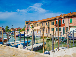 Naklejka premium Venice, Italy - Among the canals of the island of Murano, famous for its artistic glass craftsmanship