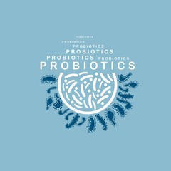Bacteria logo. Probiotics logo. Concept of healthy nutrition ingredient for therapeutic purposes. simple flat style trend modern logotype graphic design isolated on white background