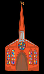 Vector drawing of a decorative gothic cathedral