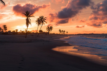 Por do sol praia de Fortaleza
