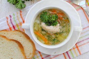 Chicken soup with vegetables