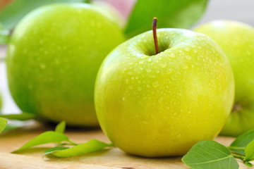 Fresh green apples