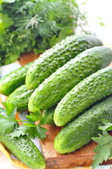 Fresh cucumbers for salad