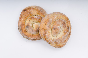 Bread photography, white background