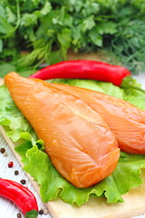 Smoked chicken fillet ready for eat