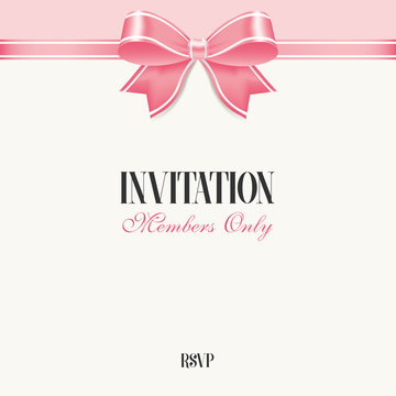 Invitation with pink bow
